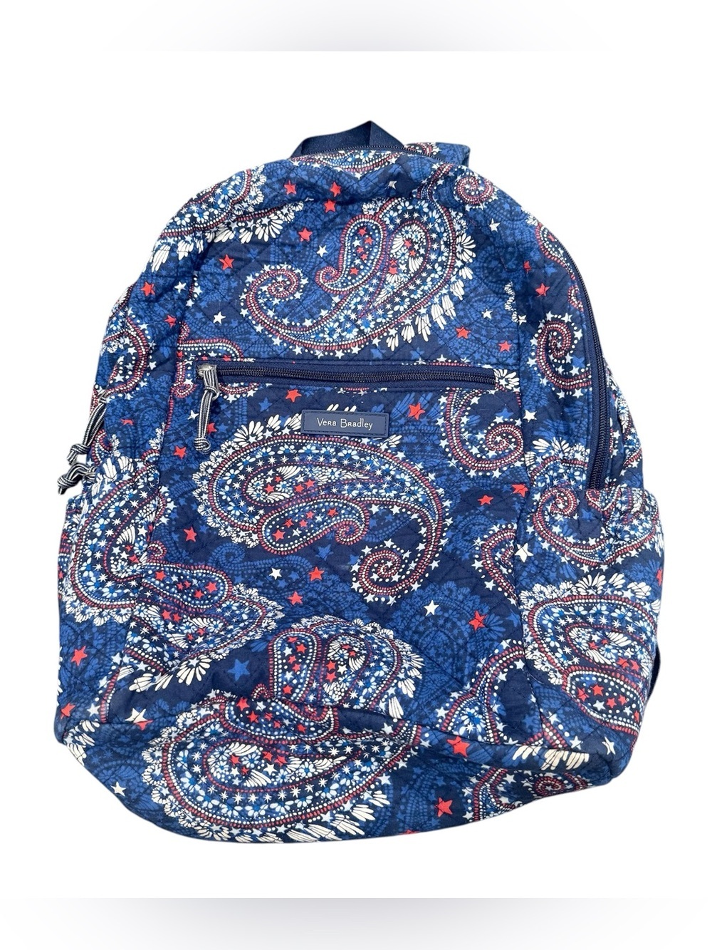 Vera Bradley patriotic fireworks paisley USA quilted backpack READ